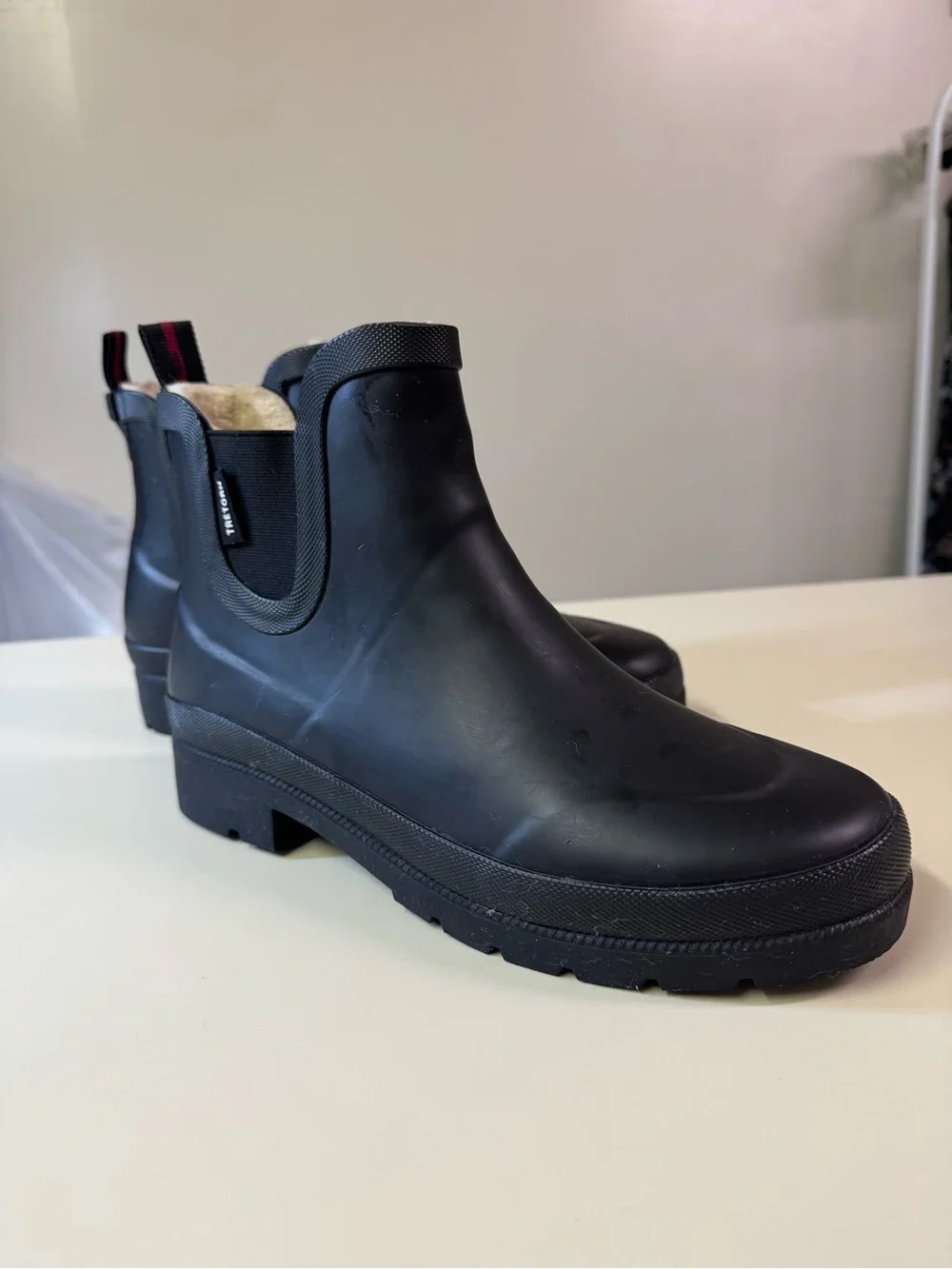 Tretorn Waterproof Black Chelsea Rain Ankle Boots